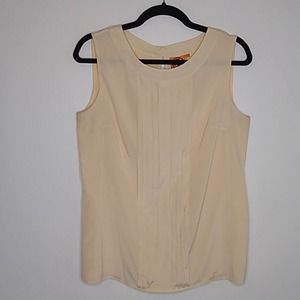Tory Burch Silk Cream Sleeveless Blouse Size 8